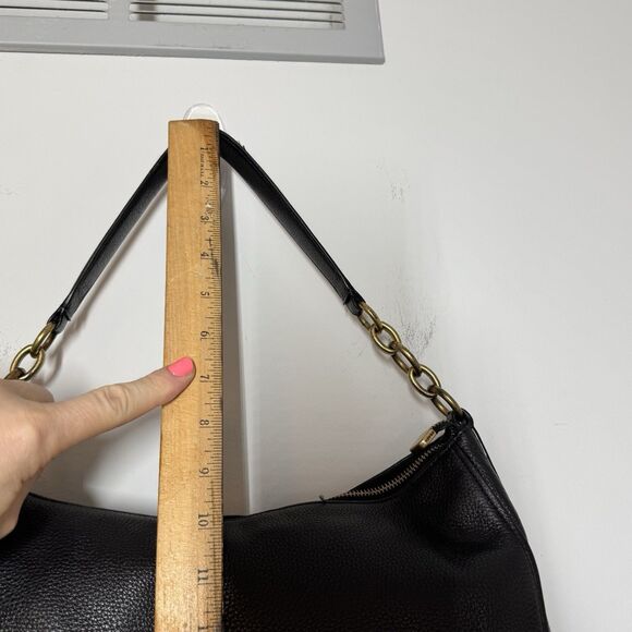 Coach Elle Black Pebble Leather Hobo Bag Large Carriage Shoulder Purse F31400 - Picture 10 of 16